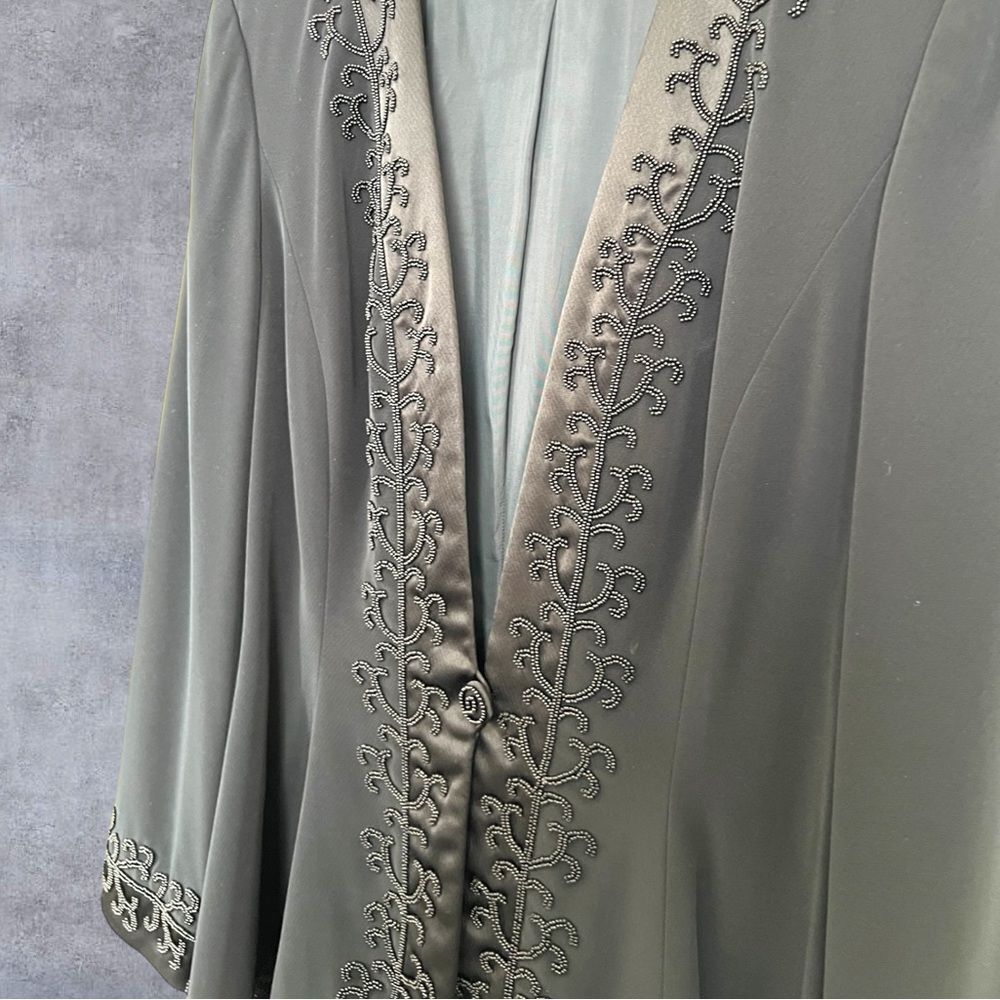 Vintage black embellished long jacket size 6 - Picture 4 of 7